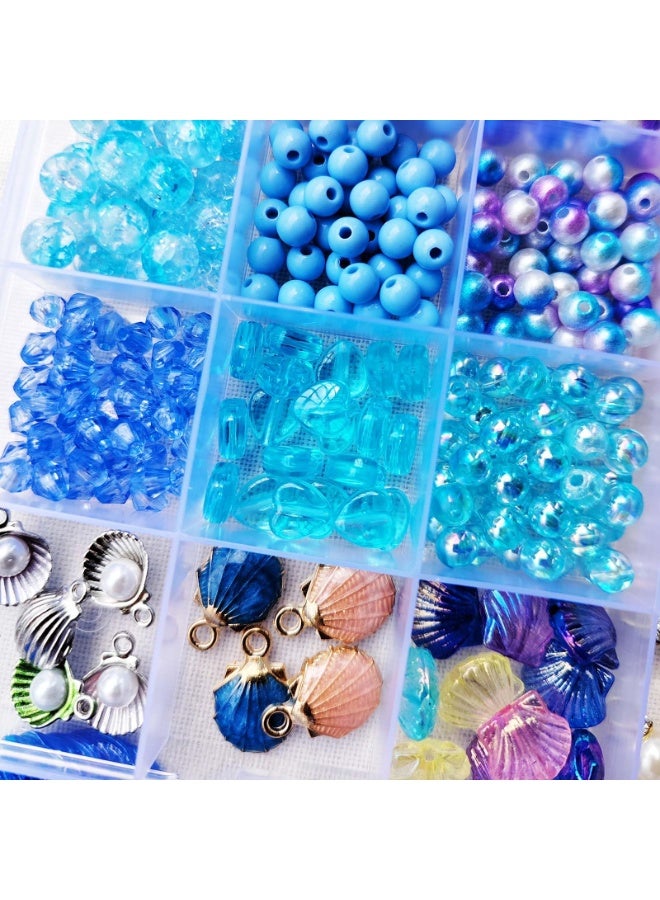 Daytoyz Making Kit, Ocean-themed Beads for Bracelets, 625pcs DIY Jewelry Making Supplies for Friendship Bracelet Kit, Bracelet Kit Crafts for Adults (Blue Ocean) - Image 2